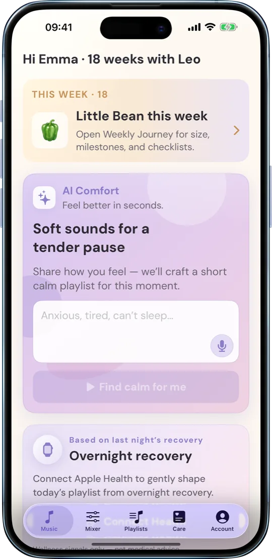 WombVibe home with AI Comfort
